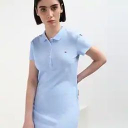 Women Shift Dress with Logo Applique-image-61