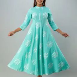 Floral Printed Collar-Neck Dress-image-8