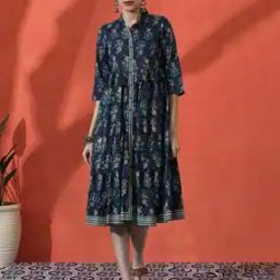 Women Floral Print A-Line Dress-image-78