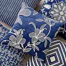 Floral Embroidered Cushion Cover - 15.74" x 15.74"-image-80