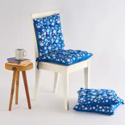 Set of 4 Floral Print Cotton Chair Pad 16" x 16"-image-46