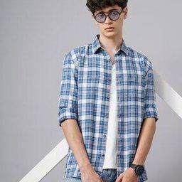 Men Checked Regular Fit Shirt with Patch Pocket-image-42