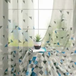 Set of 2 Geometric Print Window Curtains-11