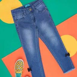 Girls Straight Jeans with Button Closure-image-34