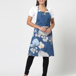 Floral Print Apron with Patch Pockets-image-32