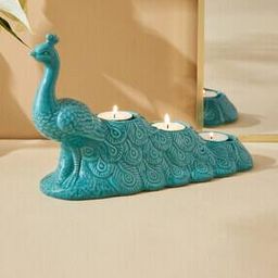 Rylee Ivana Ceramic Peacock Multi T-Light Holder-17