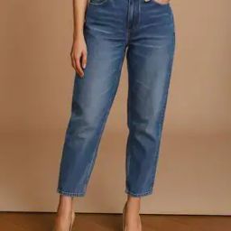 Women Mid Washed Relaxed Fit Jeans-image-17