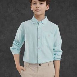 Boys Spread Collar Relaxed Fit Shirt-image-2