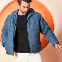 Men Quilted Regular Fit Hooded Puffer Jacket-picture-25