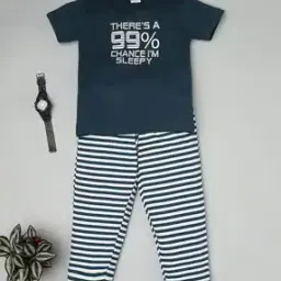 raine and jaine Boys Printed Lounge Pants & T-shirt Set-picture-4