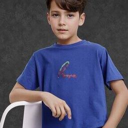 rare ones Boys Typographic Print Regular Fit Crew-Neck T-Shirt-picture-39