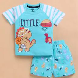 Boys Graphic Print Cotton Shorts & T-Shirt Set-image-13