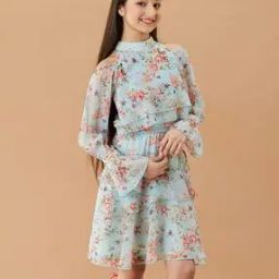 Floral Print Fit & Flare Dress-image-74
