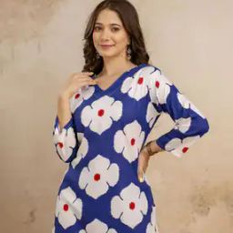 Women Floral Straight Kurti -image-10