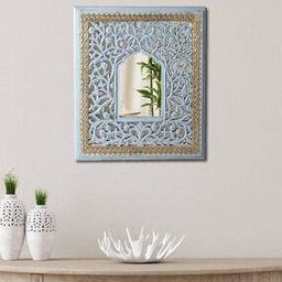 Wooden Antique Mirror with Brass Work-43