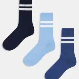 Men Pack of 3 Striped Ankle-Length Socks-19
