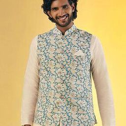 Men Regular Fit Nehru Jacket with Patch Pockets-48