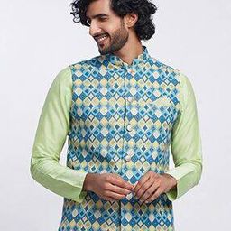 Men Regular Fit Nehru Jacket with Patch Pocket-image-30