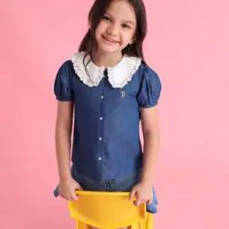 Girls Regular Fit Top with Logo Embroidered-image-9