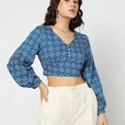 Women Floral Print Slim Fit Crop Top-image-41