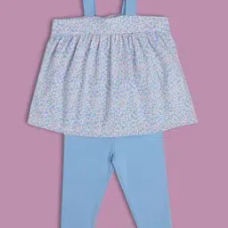 Girls Floral Print Top & Pants Set-image-52