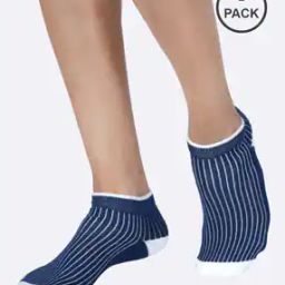 Pack of 2 Women Striped Ankle-Length Socks-image-41