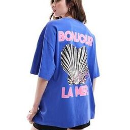 Bonjour La Mer Shell Graphic Print Boyfriend Fit T-Shirt-image-9