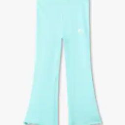 Girls Ribbed Embroidered Flared Leggings-picture-48