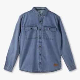 Boys Tailored Fit Denim Shirt-image-78