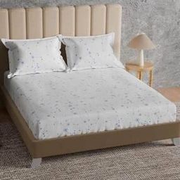 180 GSM Geometric Print Double Bedsheet with Pillow Covers-1