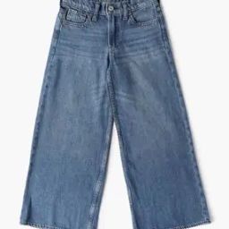 Girls Lightly Washed High-Rise Baggy Fit Jeans-image-49