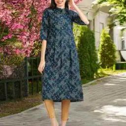 Women A-Line Kurta with Mandarin Collar-image-114
