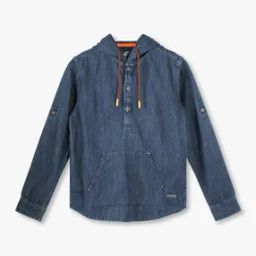 Boys Lightly Washed Regular Fit Denim Shirt-picture-16