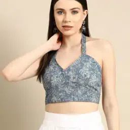 Women Printed Sleeveless Blouse-image-3