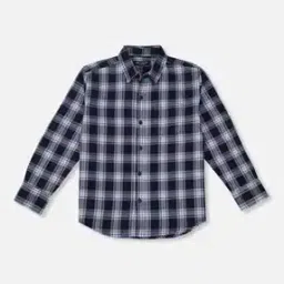 Boys Checked Regular Fit Shirt with Patch Pocket-image-68