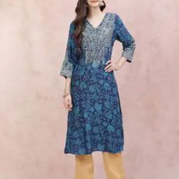 Women Floral Print A-Line Kurta-picture-15