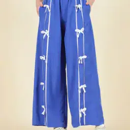 Shein Full Length Wide Track Pants With Bow Detail-image-14