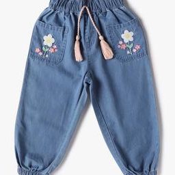 Girls Jogger Jeans with Embroidered Pockets-image-28