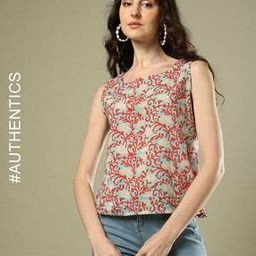 Handblock Print Cotton Sleeveless Top-picture-31