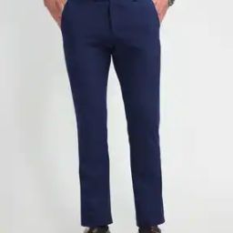 Men Slim Fit Flat-Front Trousers-image-55