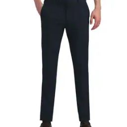 Men Slim Fit Flat-Front Trousers-picture-50