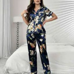 Women Floral Print Shirt & Pyjamas Set-picture-39