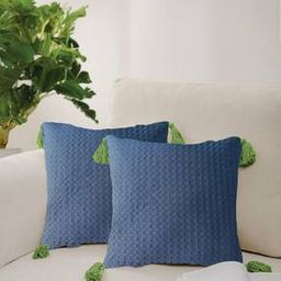 Set of 2 Patterned Cotton Cushion Covers 18" x 18"-picture-7