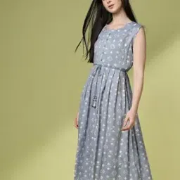 Women Geometric Print Fit & Flare Dress-picture-10