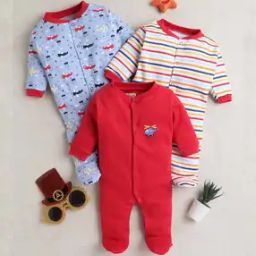 Infants Full Sleeves Sleepsuit Pack Of 3-picture-37