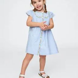 Girls Striped Cotton A-Line Dress-image-26