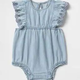 Girls Washed Denim Onesies-image-11
