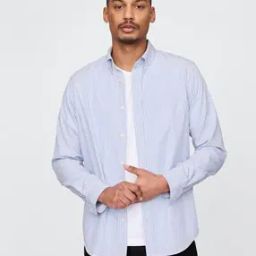 Striped Regular Fit Organic Cotton Poplin Shirt-image-37