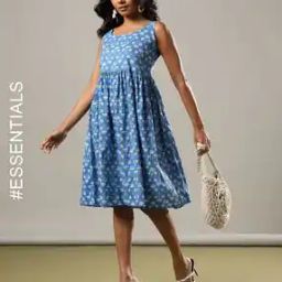 Women Floral Print Fit & Flare Dress-image-83