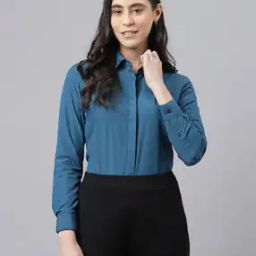 Women Spread-Collar Regular Fit Shirt-image-6